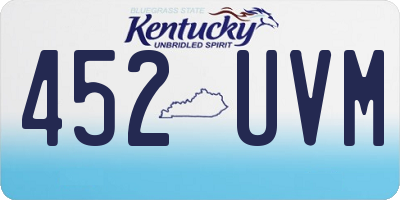 KY license plate 452UVM