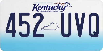 KY license plate 452UVQ
