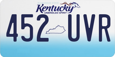 KY license plate 452UVR