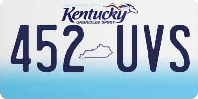 KY license plate 452UVS