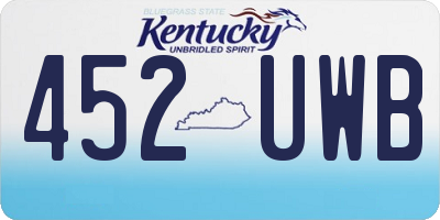 KY license plate 452UWB