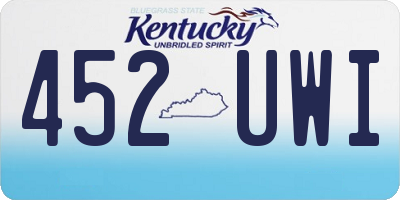 KY license plate 452UWI