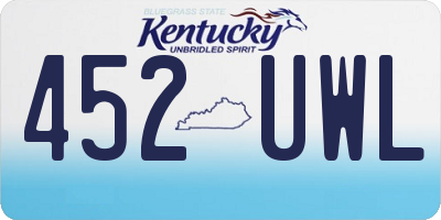 KY license plate 452UWL