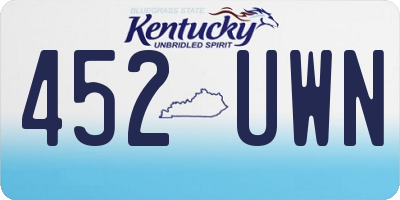 KY license plate 452UWN
