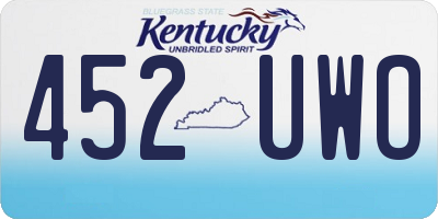 KY license plate 452UWO