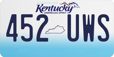 KY license plate 452UWS