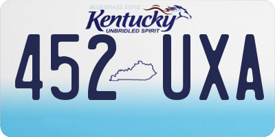 KY license plate 452UXA