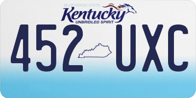 KY license plate 452UXC