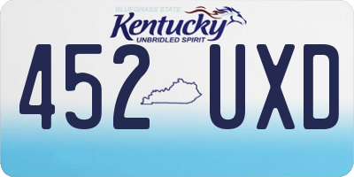 KY license plate 452UXD