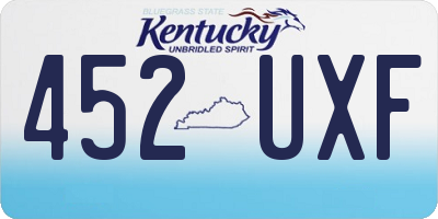KY license plate 452UXF