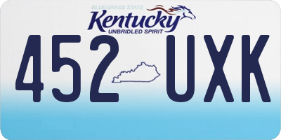 KY license plate 452UXK