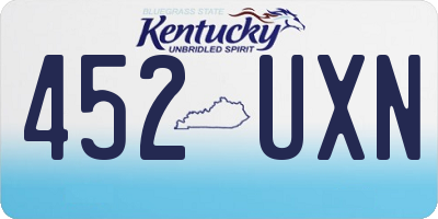 KY license plate 452UXN