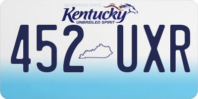KY license plate 452UXR