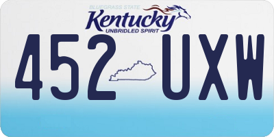 KY license plate 452UXW