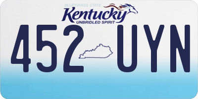 KY license plate 452UYN