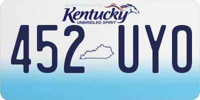 KY license plate 452UYO