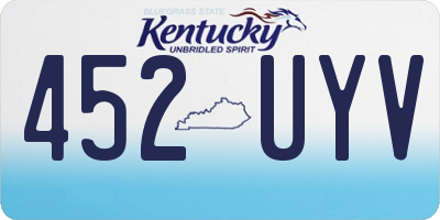 KY license plate 452UYV