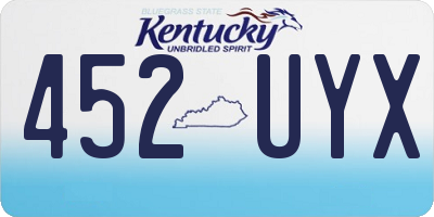 KY license plate 452UYX