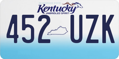KY license plate 452UZK