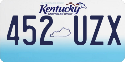 KY license plate 452UZX