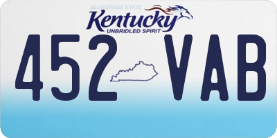 KY license plate 452VAB