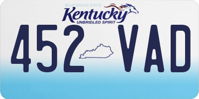 KY license plate 452VAD