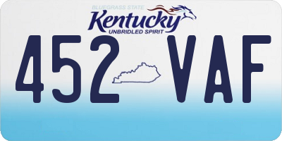 KY license plate 452VAF