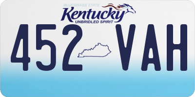 KY license plate 452VAH