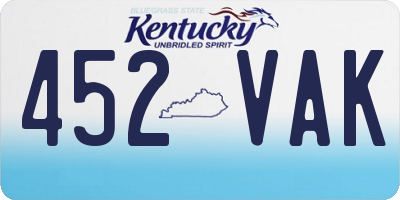 KY license plate 452VAK