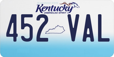 KY license plate 452VAL