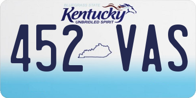 KY license plate 452VAS