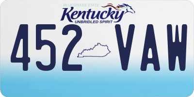 KY license plate 452VAW