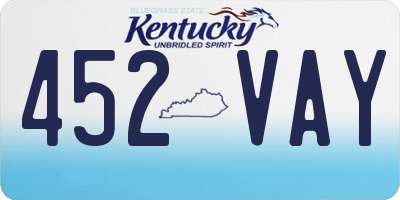 KY license plate 452VAY