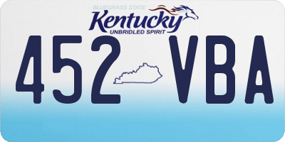 KY license plate 452VBA