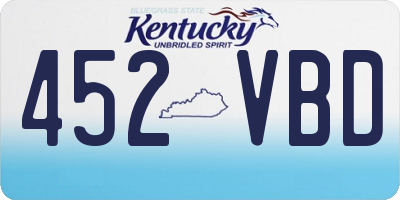 KY license plate 452VBD