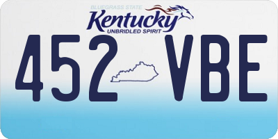 KY license plate 452VBE