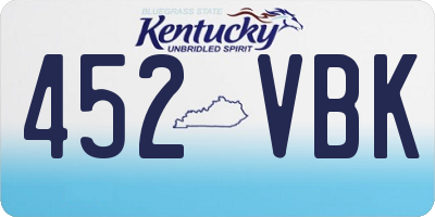 KY license plate 452VBK