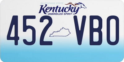 KY license plate 452VBO