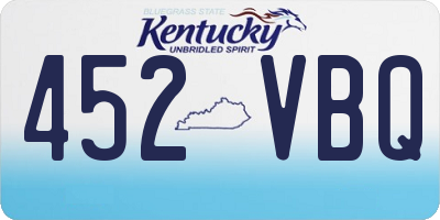 KY license plate 452VBQ