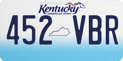 KY license plate 452VBR