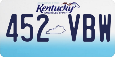 KY license plate 452VBW
