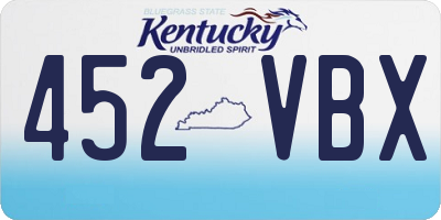 KY license plate 452VBX