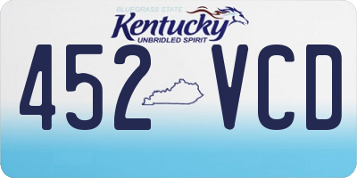 KY license plate 452VCD