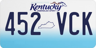 KY license plate 452VCK