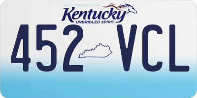 KY license plate 452VCL
