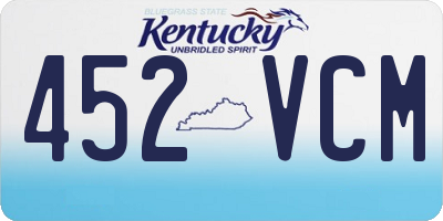 KY license plate 452VCM