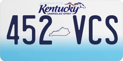 KY license plate 452VCS