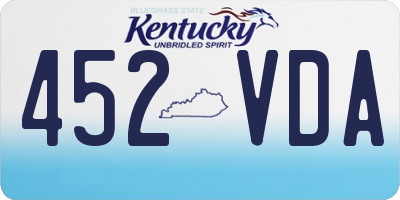 KY license plate 452VDA