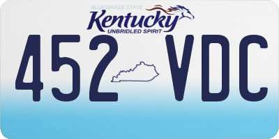 KY license plate 452VDC