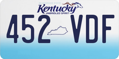 KY license plate 452VDF